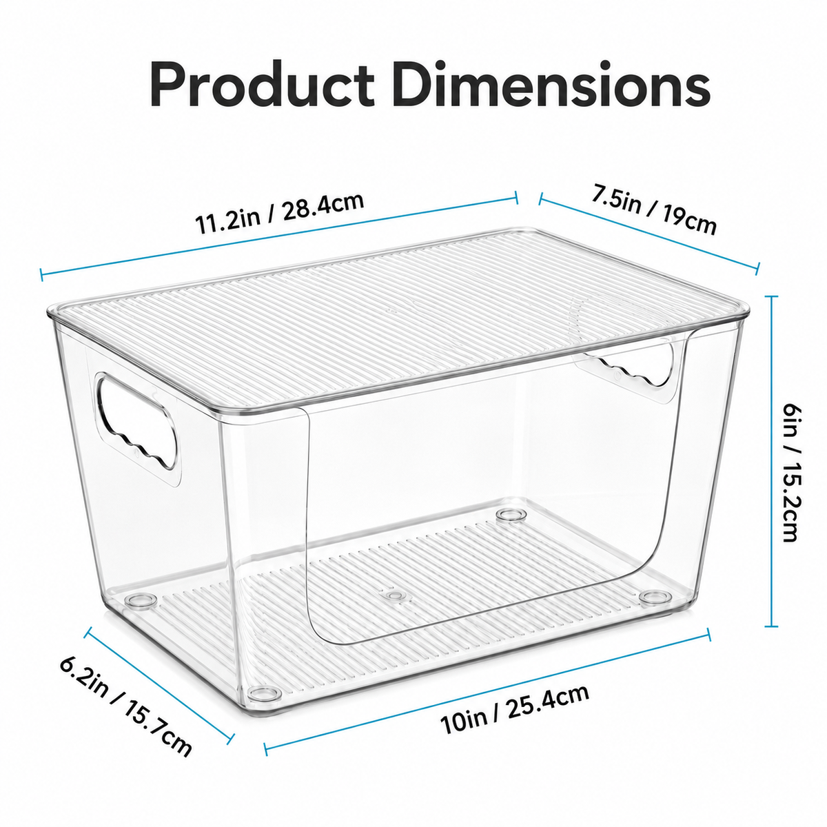Clear Stackable Storage Bin with Open Front