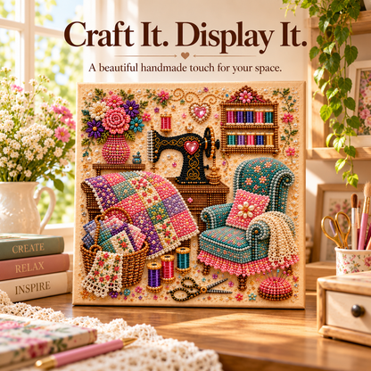 🔥 Last Day Buy 1 Get 1 Free $24.97 Each 🔥 Almost Gone -💥✨ Cozy Hobby Rooms 3D Diamond Art Kit