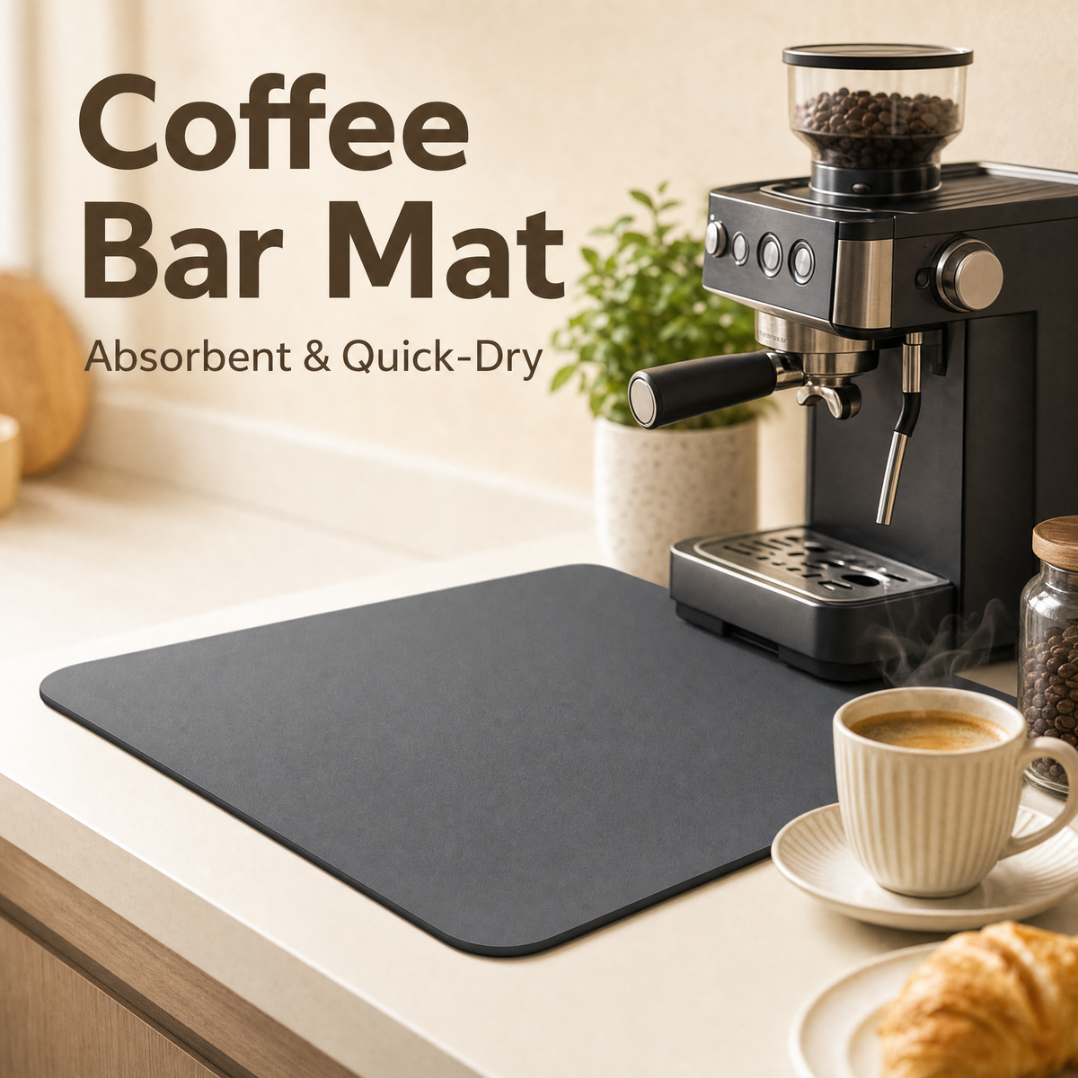 Absorbent Coffee Bar Mat for Countertop