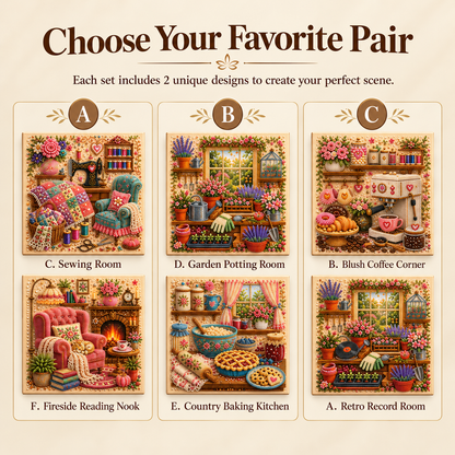 🔥 Last Day Buy 1 Get 1 Free $24.97 Each 🔥 Almost Gone -💥✨ Cozy Hobby Rooms 3D Diamond Art Kit