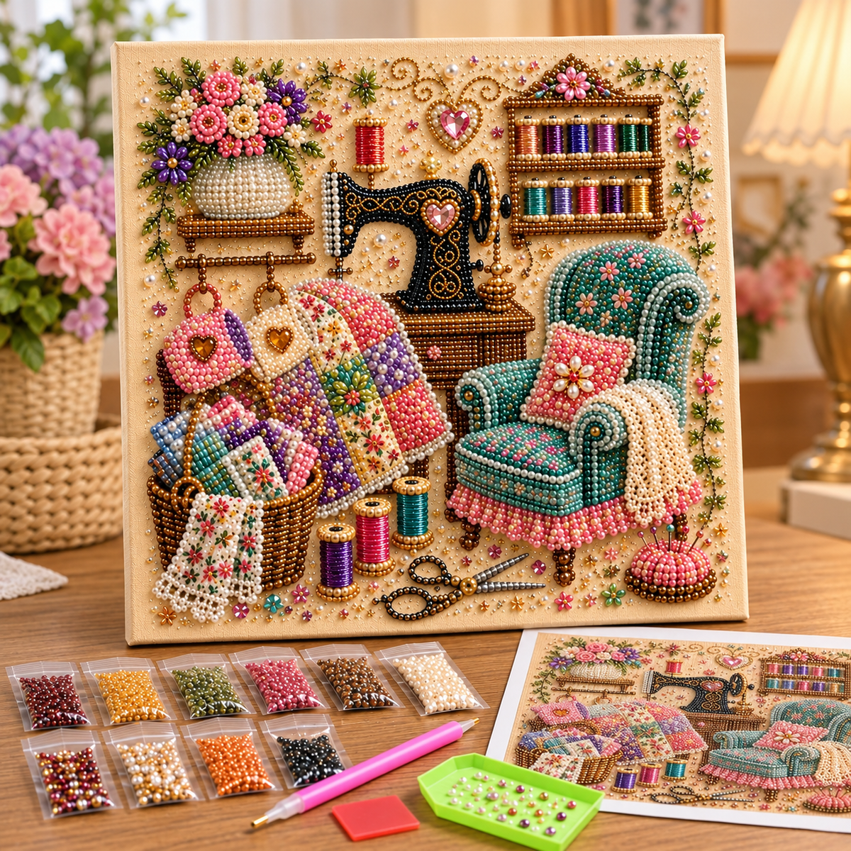 🔥 Last Day Buy 1 Get 1 Free $24.97 Each 🔥 Almost Gone -💥✨ Cozy Hobby Rooms 3D Diamond Art Kit