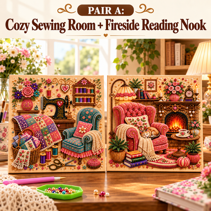 🔥 Last Day Buy 1 Get 1 Free $24.97 Each 🔥 Almost Gone -💥✨ Cozy Hobby Rooms 3D Diamond Art Kit