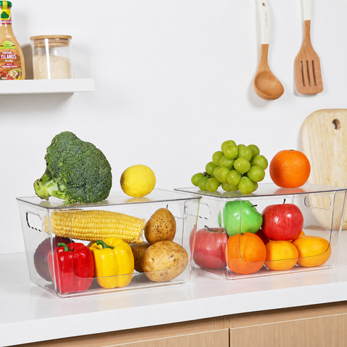 Clear Stackable Storage Bin with Open Front