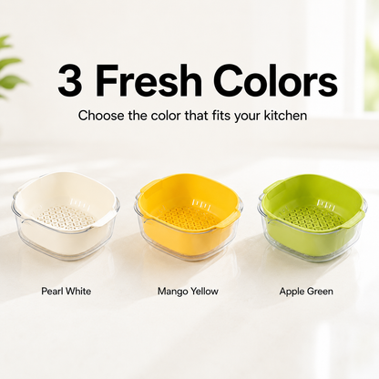 2-in-1 Double-Layer Fruit & Vegetable Drain Basket
