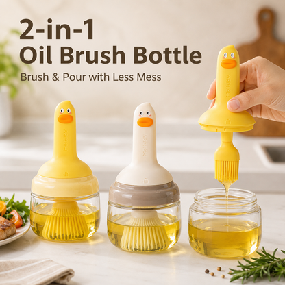 2-in-1 Oil Dispenser Bottle with Silicone Basting Brush