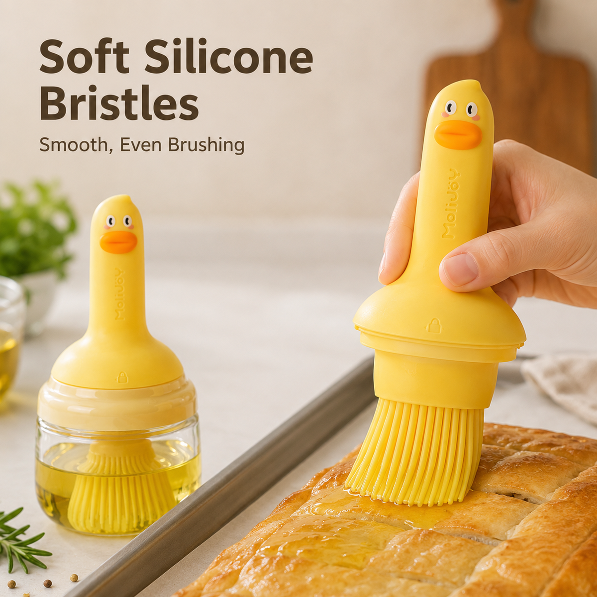 2-in-1 Oil Dispenser Bottle with Silicone Basting Brush