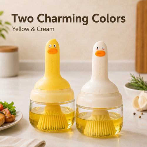 2-in-1 Oil Dispenser Bottle with Silicone Basting Brush