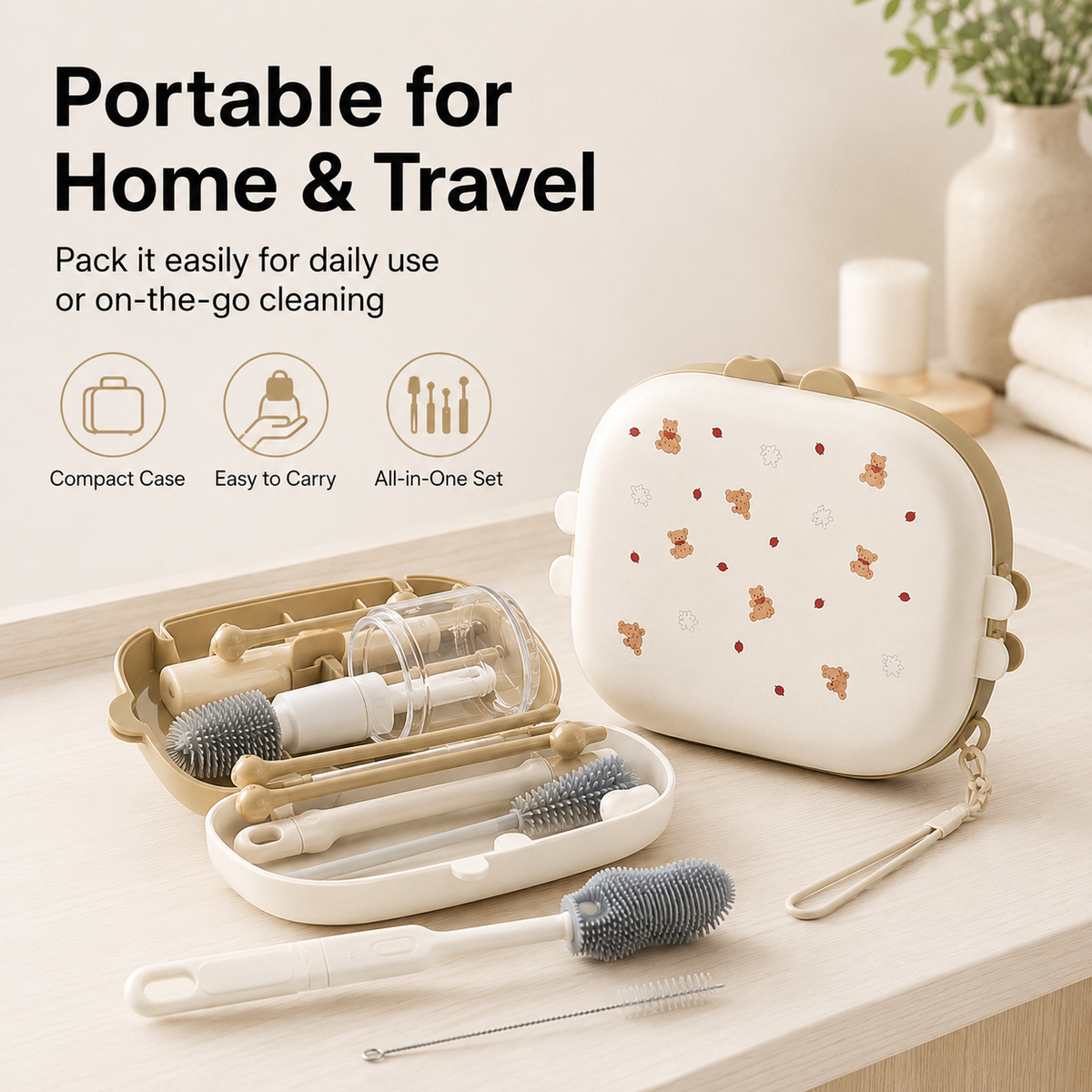 6-Piece Portable Baby Bottle Cleaning Set