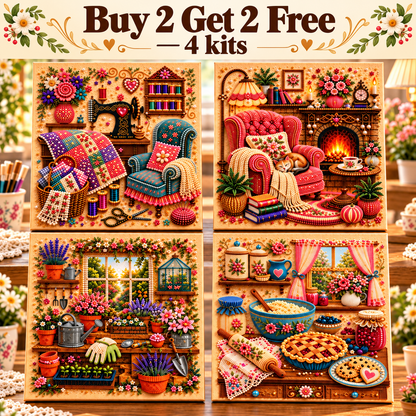 🔥 Last Day Buy 1 Get 1 Free $24.97 Each 🔥 Almost Gone -💥✨ Cozy Hobby Rooms 3D Diamond Art Kit
