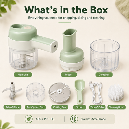 4-in-1 Handheld Electric Food Chopper
