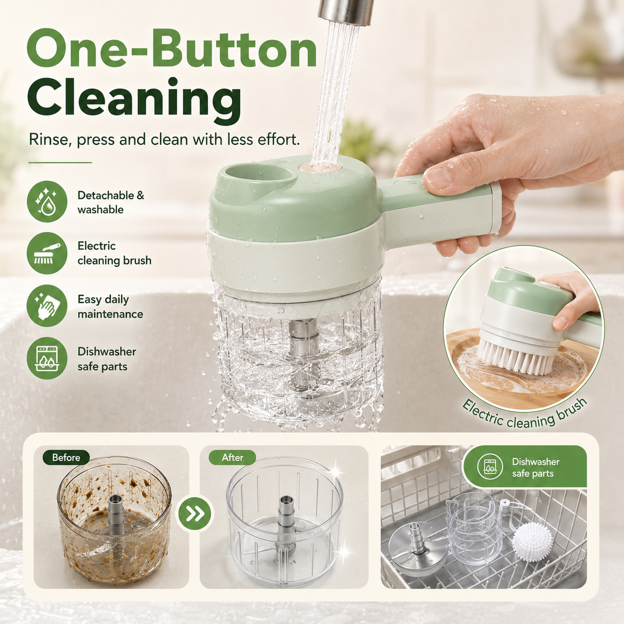 4-in-1 Handheld Electric Food Chopper