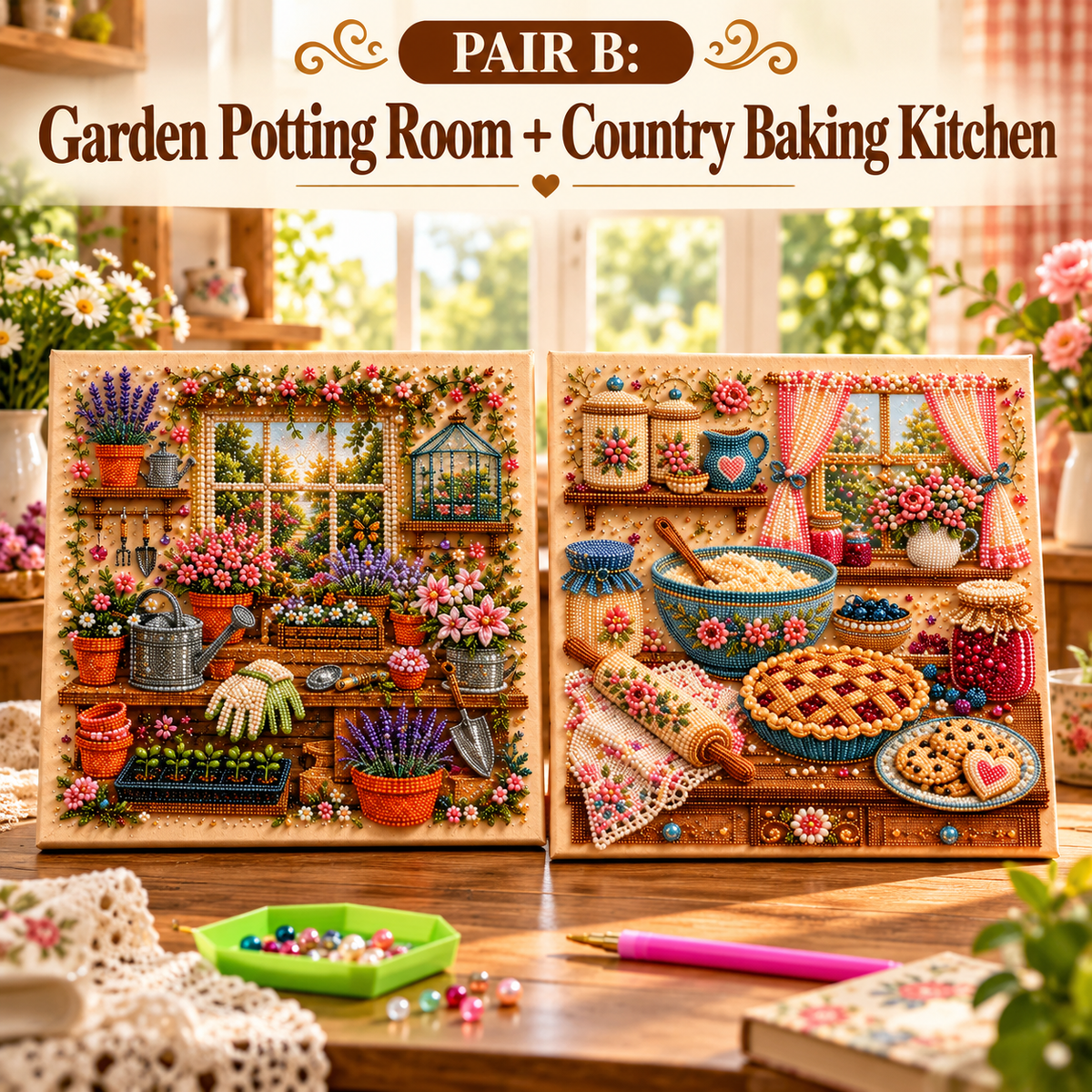 🔥 Last Day Buy 1 Get 1 Free $24.97 Each 🔥 Almost Gone -💥✨ Cozy Hobby Rooms 3D Diamond Art Kit