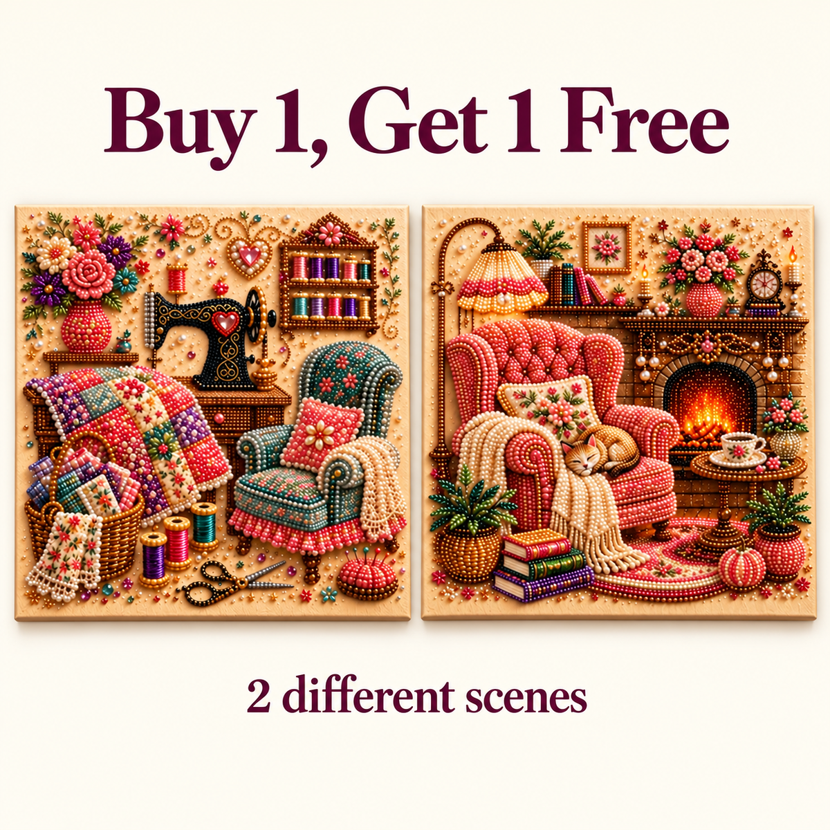 Cozy Hobby Rooms 3D Diamond Art Kit