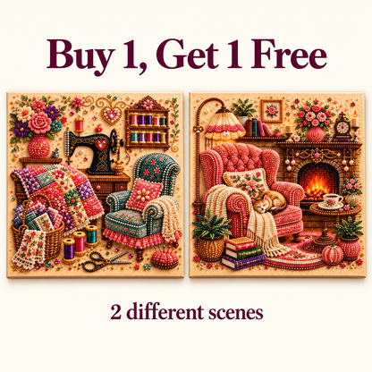 Cozy Hobby Rooms 3D Diamond Art Kit