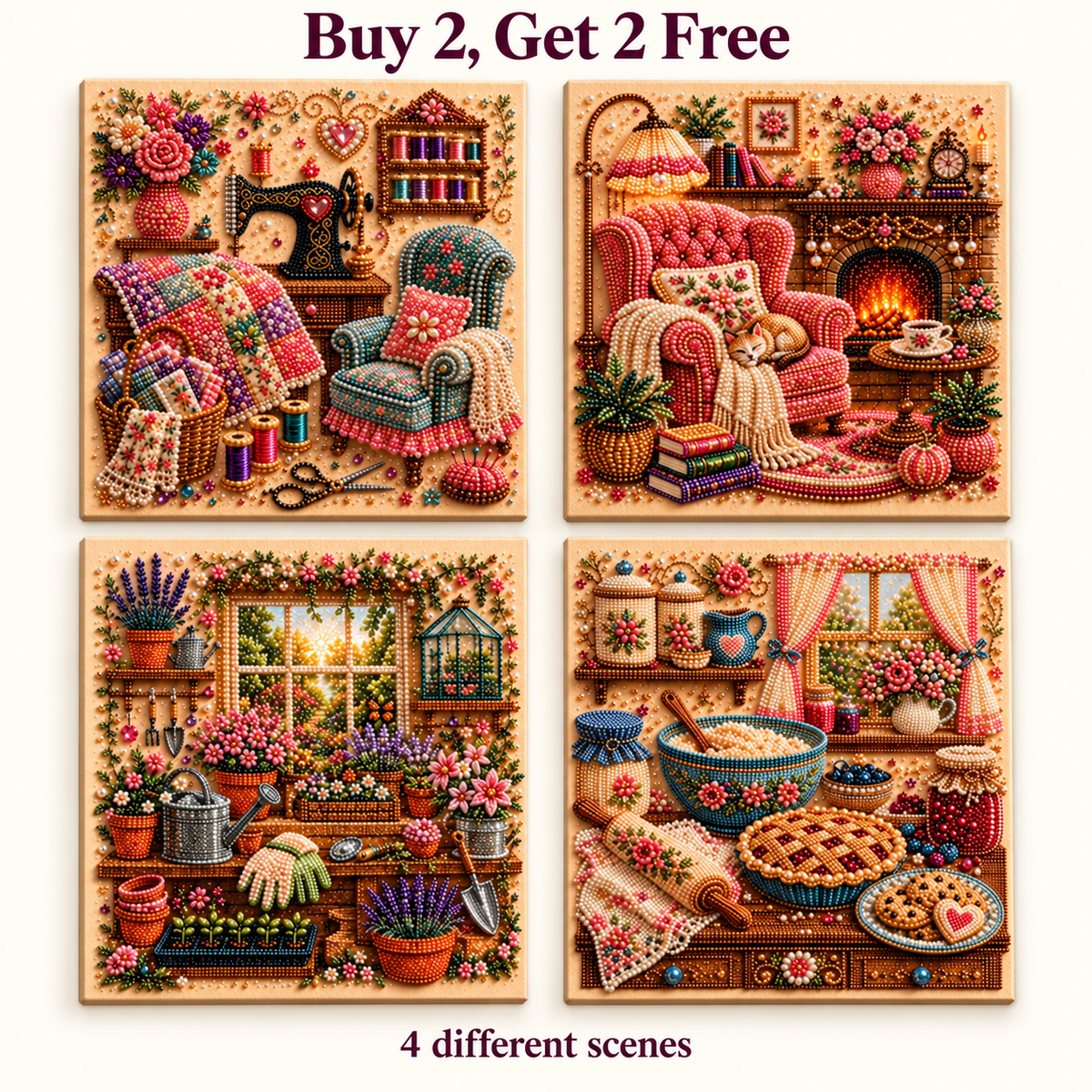 Cozy Hobby Rooms 3D Diamond Art Kit