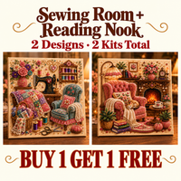 🧵 Cozy Sewing Room + 📚 Fireside Reading Nook