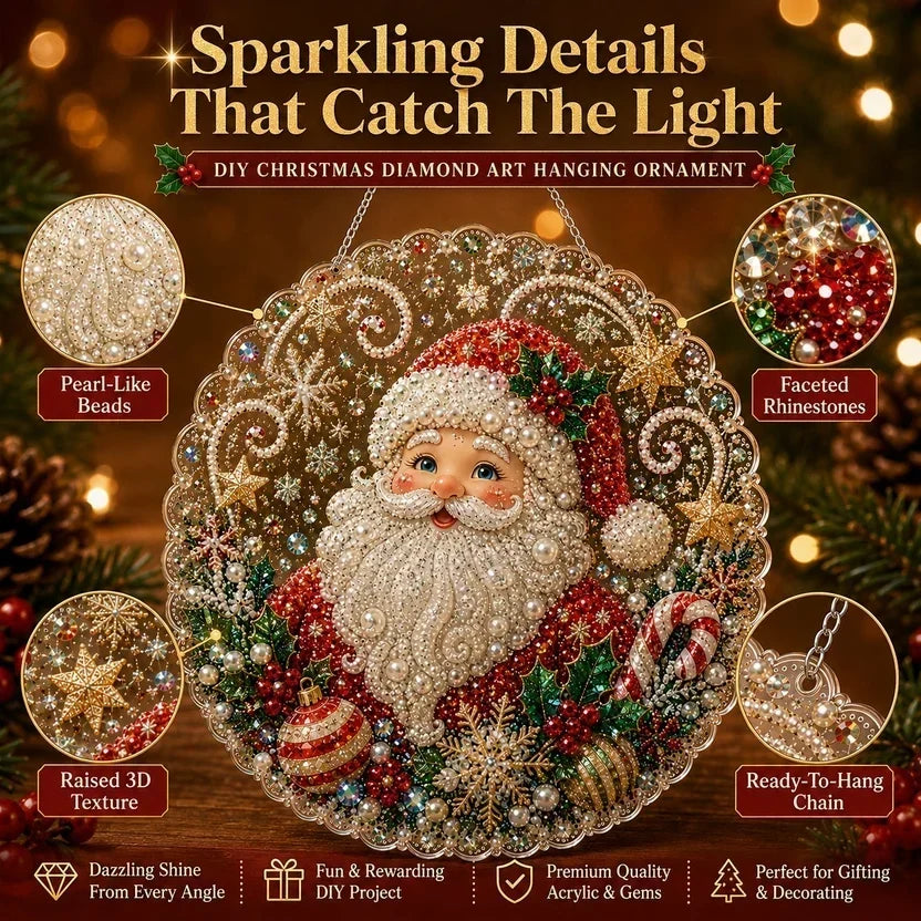 Christmas Pearl Diamond Art Hanging Ornament Kit - image 1