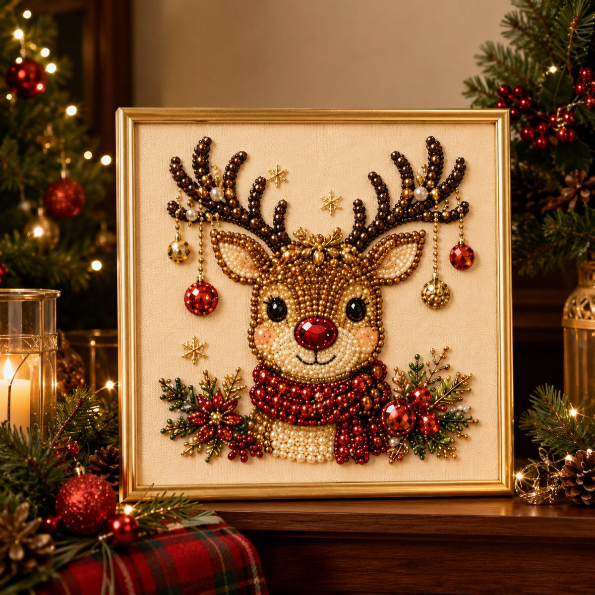 Ruby Reindeer framed canvas kit
