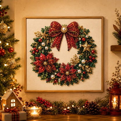 Holiday Wreath framed canvas kit