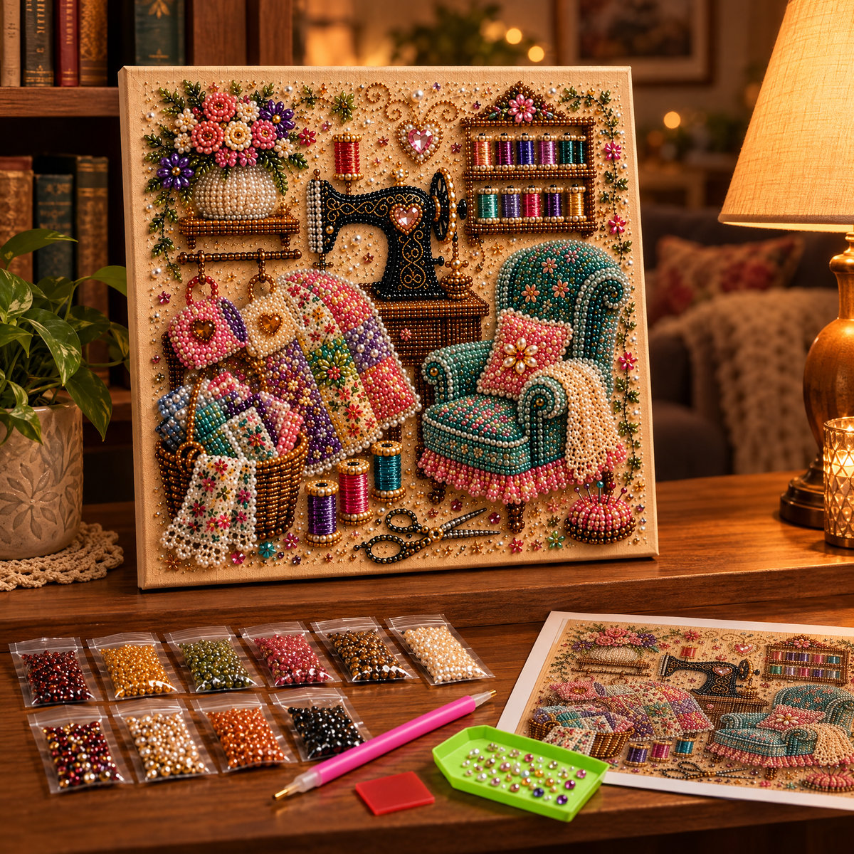 Cozy Hobby Rooms 3D Diamond Art Kit