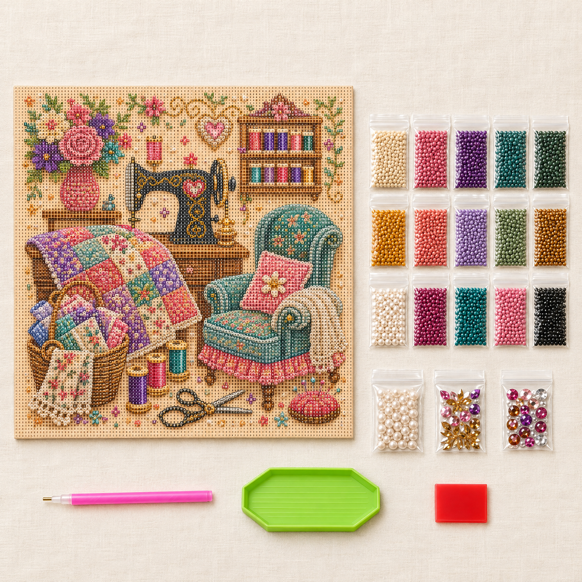 Cozy Hobby Rooms 3D Diamond Art Kit