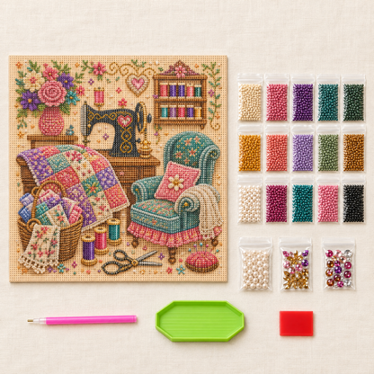 Cozy Hobby Rooms 3D Diamond Art Kit