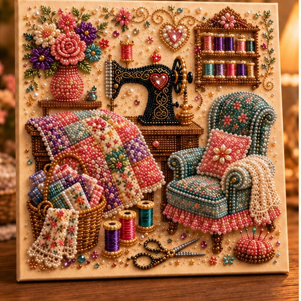 Cozy Hobby Rooms 3D Diamond Art Kit