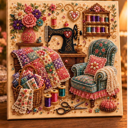 Cozy Hobby Rooms 3D Diamond Art Kit