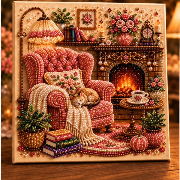 Cozy Hobby Rooms 3D Diamond Art Kit