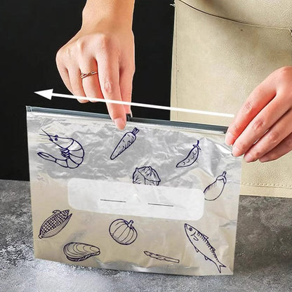 🥳💞Reusable Aluminum Foil Bags| Stand-Up Airtight Zip Lock Pouches for Ultimate Food Freshness & Meal Prep🥩✨