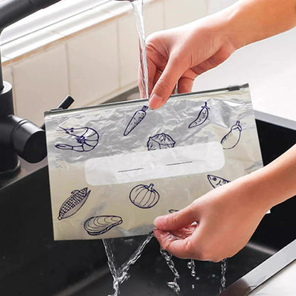 🥳💞Reusable Aluminum Foil Bags| Stand-Up Airtight Zip Lock Pouches for Ultimate Food Freshness & Meal Prep🥩✨